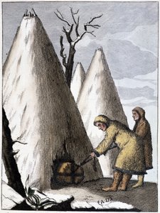 Begravning för samoyderna i Asien (Mongoliet), deb. 1800-talet av Unknown artist
