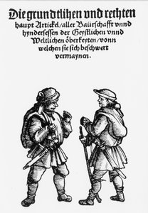 Tyska bönder beväpnar under 1500-talets revolt. av Unknown artist