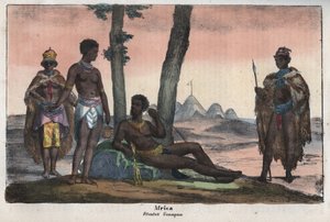 Gonqui Hottentots of the Cape - gravyr från "" Seder och traditioner för alla folk i universum. Det vill säga historien om regeringen, om lagarna, om milisen, om religionen för alla nationer från de mest avlägsna tiderna till våra dagar "1856 av Unknown artist