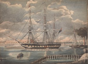 HMS "Active" (litografi, färglagd) av Unknown artist