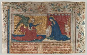 Half Leaf from a Missal: The Annunciation av Unknown artist