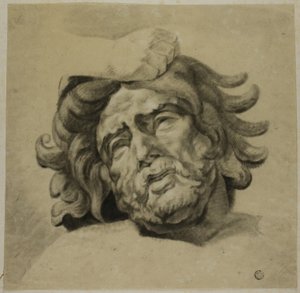 Kentaurens hand griper om Lapiths huvud (efter en av metoperna från Parthenon, British Museum) av Unknown artist