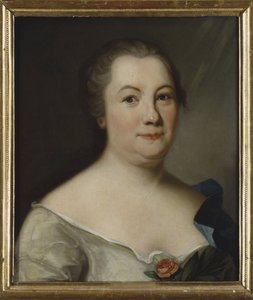 Hedvig Charlotta Nordenflycht, poetesse suedoise - Portrait of the poet Hedvig Charlotta Nordenflycht (1718-1763), Anonymous . Oil on canvas. Dimension : 47x40 cm. Nationalmuseum Stockholm av Unknown artist