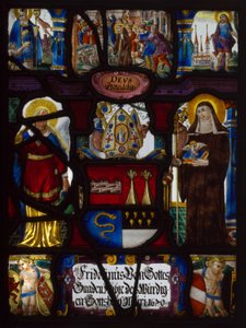 Heraldisk tavla med vapnen för Fridoinus Summerer, abbot i Muri, Schweiz av Unknown artist