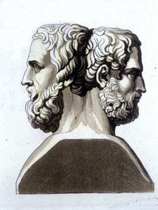 Herodotus (484 f.Kr. - 425 f.Kr.), grekisk historiker och Thucicid (ca 465 e.Kr. 395 f.Kr.), grekisk historiker. av Unknown artist