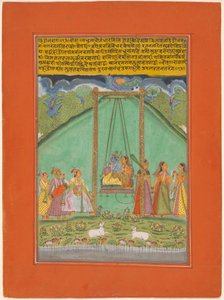 Hindol Raga, sida från en krans av musikaliska ragas (Ragamala) Set av Unknown artist