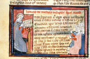 Hippokrates (-460 - -377) ger en ras - Illuminure of the Middle Ages (ref.418 av Unknown artist