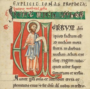 Historiskt Initial från en bibel av Unknown artist