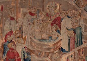 Historia om Saint Piat och Saint Eleuthère, scen 6 Detalj mitt. Dopscen. av Unknown artist