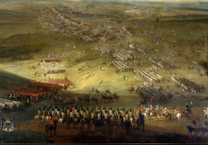 Holland War: Battle of Kokesberg (1677) även kallad Kochersberg (i Alsace) Anonym målning från 1677. Chateau De Vaux Le Viscount. av Unknown artist