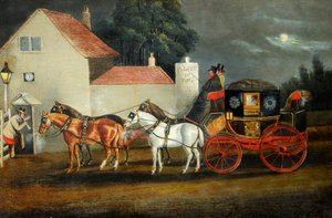 Hull and London Royal Mail Coach, ca 1860 (olja på duk) av Unknown artist