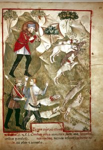 Jakt (miniatyr, 1300-talet) av Unknown artist