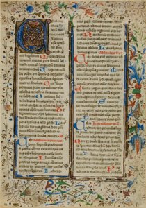 Illuminerat initialt "A" från en psaltare eller ett breviarium av Unknown artist