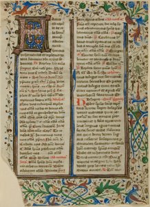 Illuminerat initialt "H" från en psaltare eller ett breviarium av Unknown artist