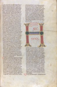 Incipit av Deuteronomiumboken, Capulettera med inskriptionen Haec sun, 1000-talet (miniatyr, membranhandskrift) av Unknown artist