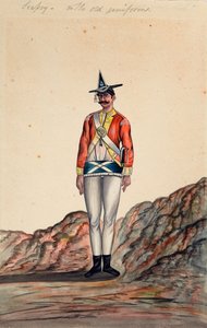 Indisk officer, Bengalarmén, 1805 ca av Unknown artist