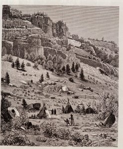 Indiskt läger i Kaibabskogen, USA - i "Tour du Monde" av Unknown artist