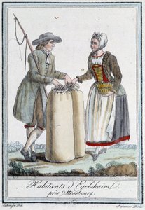 Invånare nära Strasbourg - i "" Travel Encyclopedia"" av Grasset Saint Sauveur, Paris-upplagan av Unknown artist