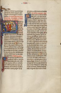 Initial N: Två män inför en domare medan en tredje man bygger en kvarn av Unknown artist