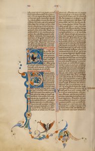 Initial P: Sankt Paulus ger ett brev till en budbärare av Unknown artist
