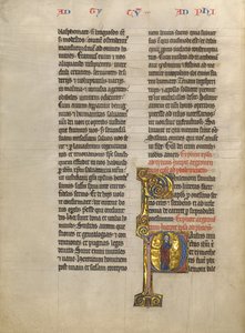 Initial P: Saint Paul med en bok av Unknown artist