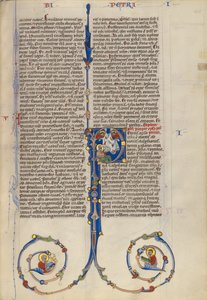 Initial P: Sankt Petrus syn på rena och orena djur av Unknown artist
