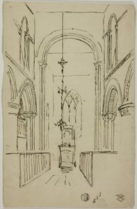 Interiör av en katedral av Unknown artist