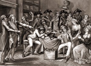 Revolutionskommitténs inre. v. 1794. av Unknown artist