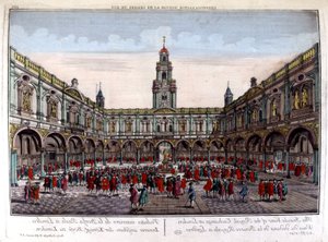 Interiör av Royal London Stock Exchange - Optisk vy av Unknown artist