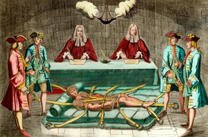 Förhör med Robert Francois Damiens (Robert-Francois Damier av Unknown artist