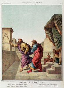Jesaja inför kung Hiskia i "Holy History", red. Hachette av Unknown artist