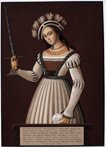 Jeanne la Maid, med ett svärd - i "" Jeanne d