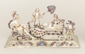 Skulptur med smycken av Antony, Cleopatra och Attendant av Unknown artist