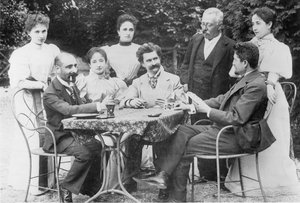 Johann Strauss i sällskapets kretsar i Ischl av Unknown artist