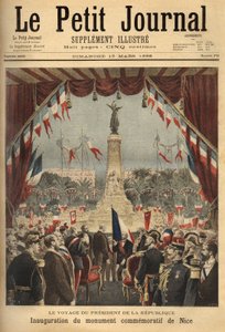 Republikens president Felix Faures (1841-1899) resa för invigningen av monumentet till minne av greven av Nices fäste i Frankrike. Gravyr i ”” Le petit journal””/1896. Selvas samling. av Unknown artist