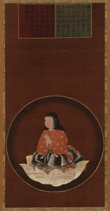 Kobo Daishi som barn satt på en lotusblomma av Unknown artist