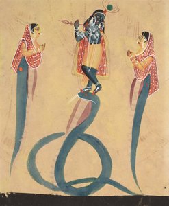 Krishna Quells Ormen Kalia av Unknown artist