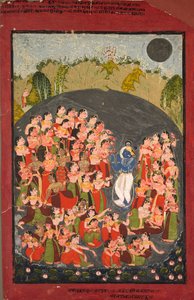 Krishna och Gopis samlas för Rasamandala av Unknown artist