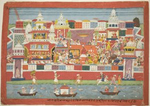Krishnas giftermål med Kalinda, sida från en spridd Bhagavata Purana-manuskript av Unknown artist