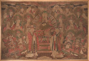 Ksitigarbha Bodhisattva med församling av Unknown artist