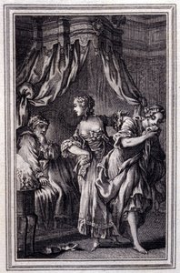 La Chageure des trois commerces- i ""Berättelser och noveller på vers"" av Jean La Fontaine. 1762. av Unknown artist