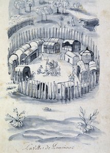 Staden Pomeivue (koloniläger i Kanada) - i "" Dialog eller intervju av en fransman med en vilde" av Unknown artist