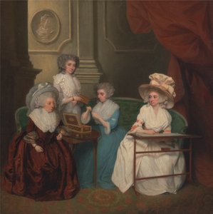 Lady Jane Mathew och hennes döttrar av Unknown artist
