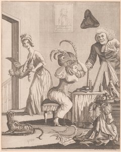 Lady förbereder sig för kvällen på en bal av Unknown artist