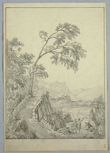 Landskap med klassiska figurer av Unknown artist