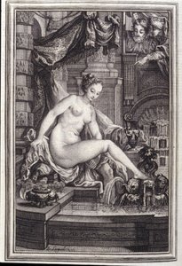 Kung Candaules och mästaren till höger- i "Berättelser och noveller på vers" av Jean La Fontaine. 1762. av Unknown artist