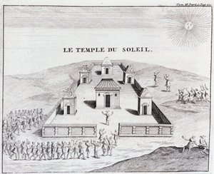 The Temple of the Sun - i ""Historical Journey of South America made by the King of Spain"" av Don Georges Juan & Don Antoine de Ulloa, T.II, ed. Jombert, King