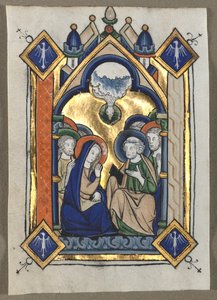 Löv utskuret från en psalter: Pingstdagen av Unknown artist