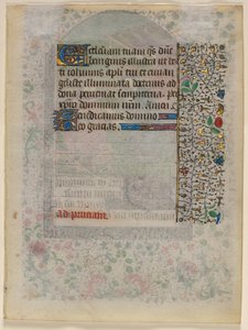Blad från en timbok: Text (verso) av Unknown artist