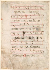 Leaf from an Antiphonary: Musik (verso) av Unknown artist
